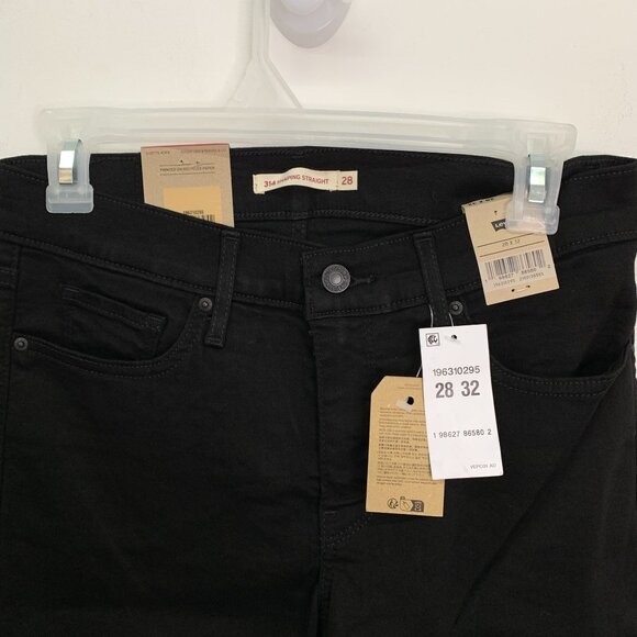Levi's Women's 6 Jeans 314 Shaping Straight Jeans Black Size W28 x L32 - Picture 2 of 8